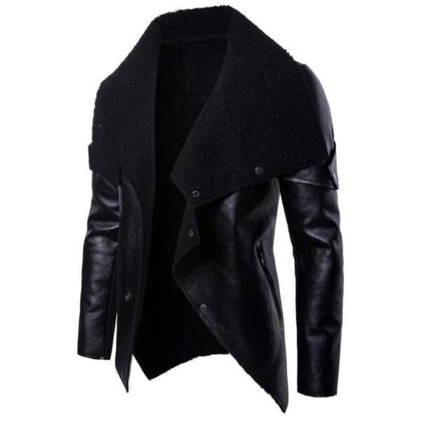 Biker Jacket Asymmetrical Korean Fashion Genuine Sheepskin Leather Jacket - Image 2