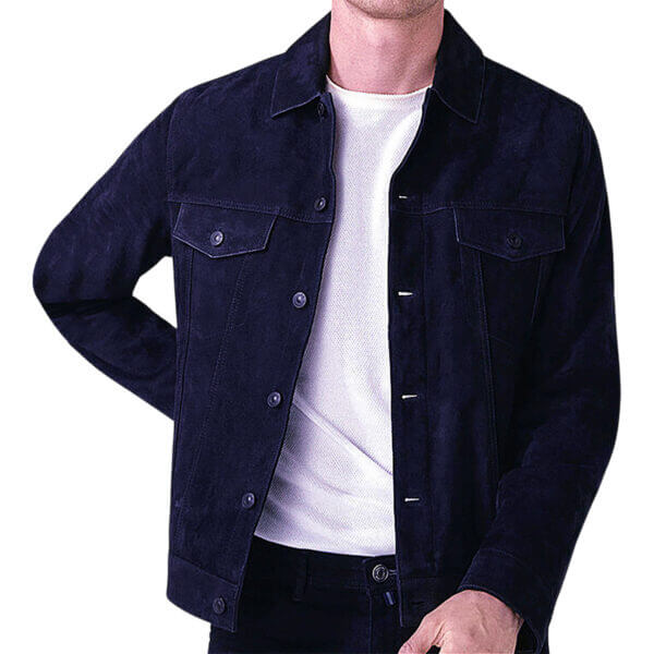 Genuine Suede Shirt Collar Native American Vintage Leather Jacket