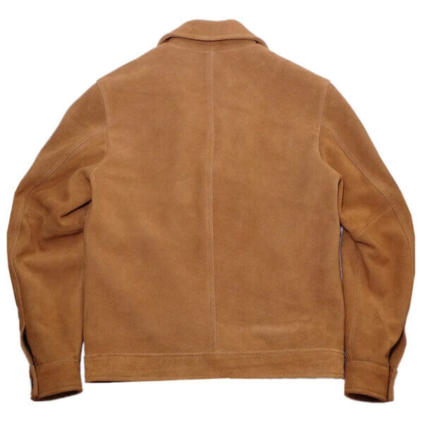 Genuine Cowboy Suede Turn-Down Collar Trucker Rider Leather Jacket - Image 2
