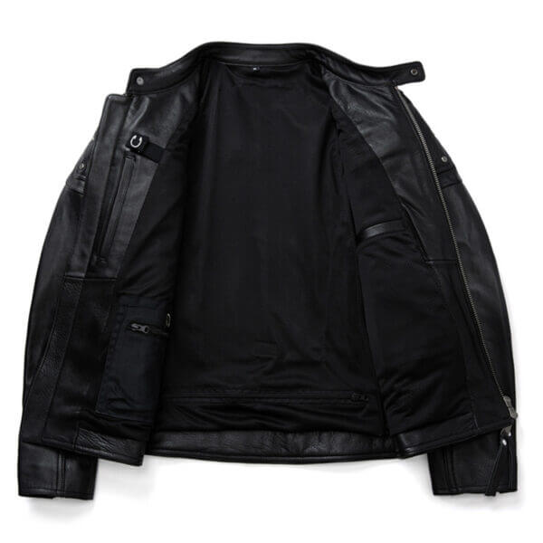 Biker Fashionable Slim Fit Zip-Up Leather Jacket - Image 3