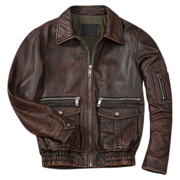 Men A2 Aviator Vintage Air Force Leather Jacket