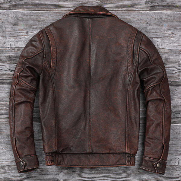 Men A2 Aviator Vintage Air Force Leather Jacket - Image 2
