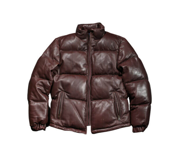 Men's Baggy Outerwear Padded Puffer Leather Jacket