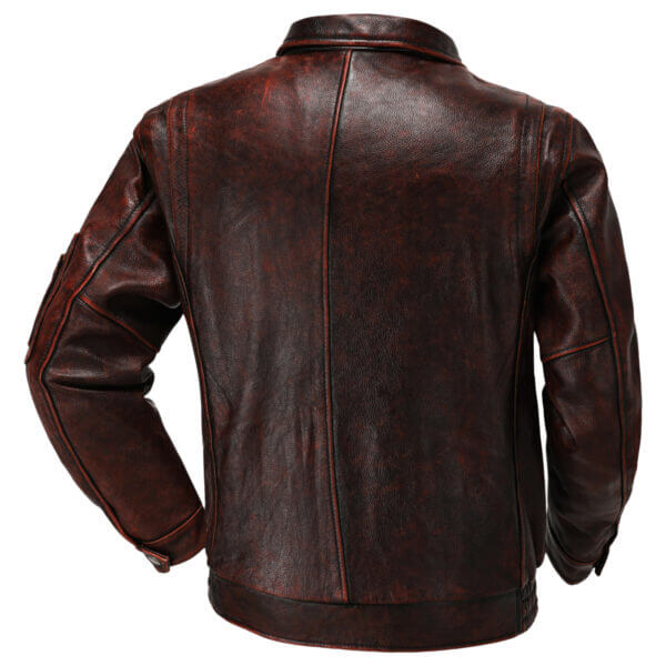 Vintage Distressed Red  Force Flight Aviator Pilot Bomber Leather Jacket - Image 2