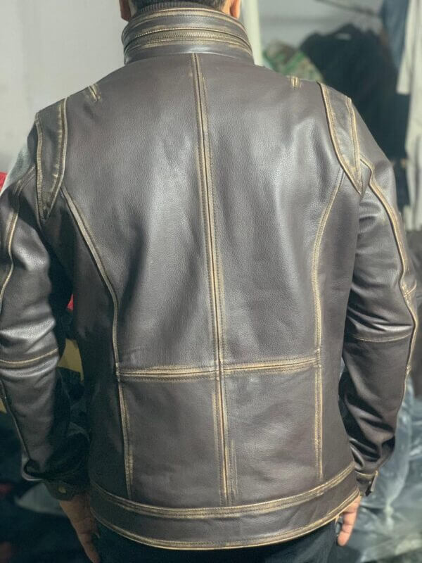 Vintage Brown Cowhide Leather Jacket - Image 3