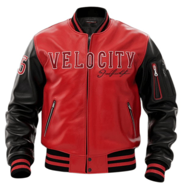 Velocity Racing Leather Bomber Jacket