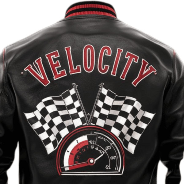 Velocity Racing Leather Bomber Jacket - Image 2