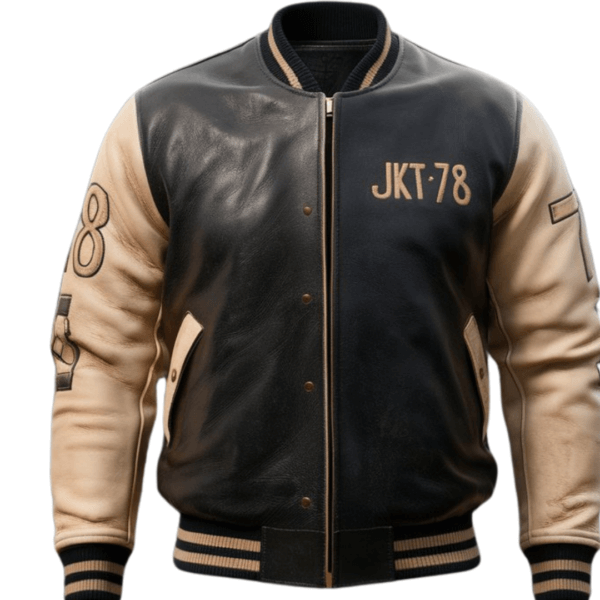 JKT-78 Retro Black Leather Jacket