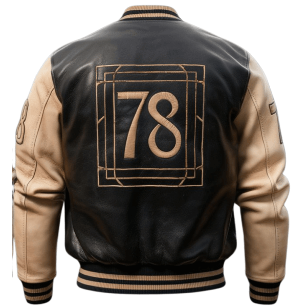 JKT-78 Retro Black Leather Jacket - Image 2