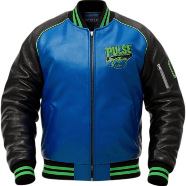Pulse Gear Electric Blue Lightning Bomber Jacket