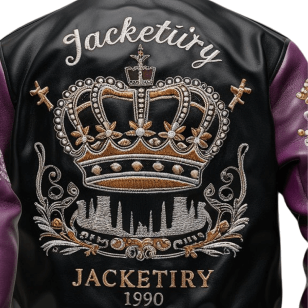 Jacketiry Barcelona Crown Leather Bomber Jacket - Image 2