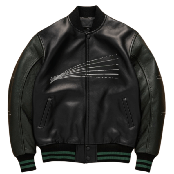 Revn Matte Black Motion Bomber Jacket
