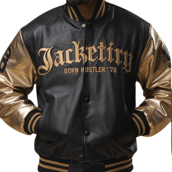 Midnight Black & Gold Phoenix Bomber