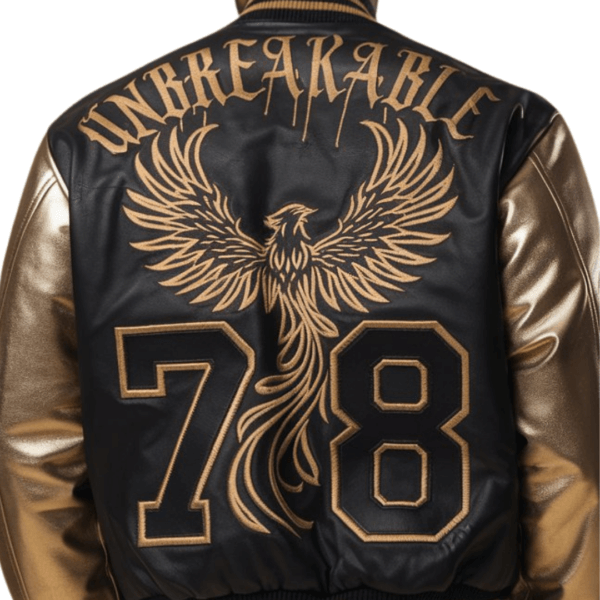 Midnight Black & Gold Phoenix Bomber - Image 2